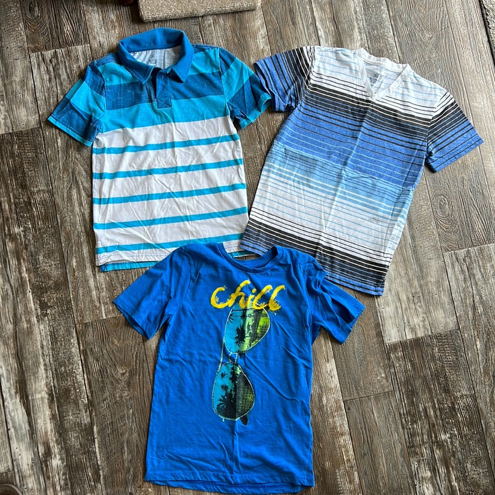 Bundle of 3 Rustic Blue Boys Shirts-2 size M, 1 size L(but smaller cut)